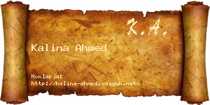 Kalina Ahmed névjegykártya